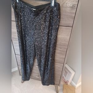 LOFT Shimmering Black Sequin Pants